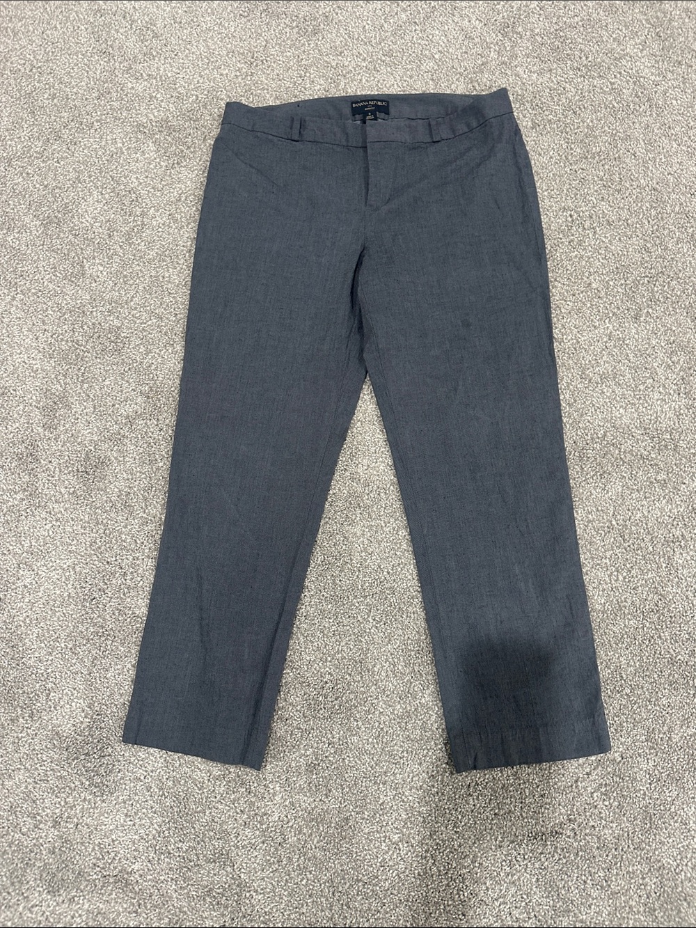 Banana Republic womens blue/ Gray Dress Pants - ankle pant cotton/linen blend